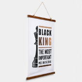 Zwarte koning het belangrijkste stuk in het spel 2 hangend wandkleed (Gebogen)