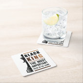 Zwarte koning het belangrijkste stuk in het spel 2 kartonnen onderzetters (Insitu)