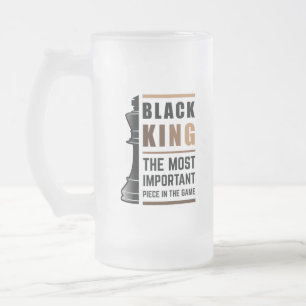 Zwarte koning het belangrijkste stuk in het spel 2 matglas bierpul