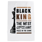 Zwarte koning het belangrijkste stuk in het spel 2 medium cadeauzakje (Achterkant)