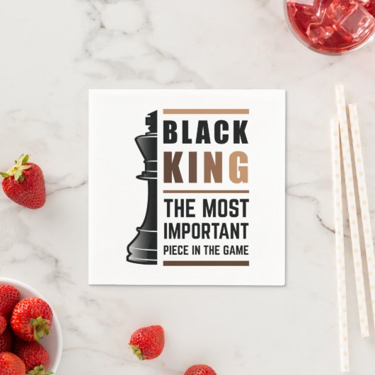 Zwarte koning het belangrijkste stuk in het spel 2 servet (Insitu)
