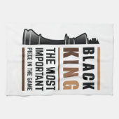 Zwarte koning het belangrijkste stuk in het spel 2 theedoek (Horizontaal)