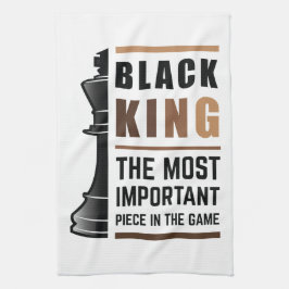 Zwarte koning het belangrijkste stuk in het spel 2 theedoek