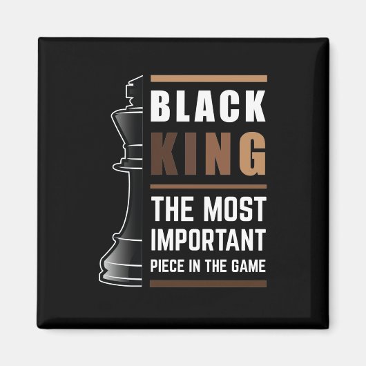 Zwarte koning het belangrijkste stuk in het spel magneet (Voorkant)