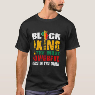 Zwarte koning het krachtigste stuk in het spel AFR T-shirt