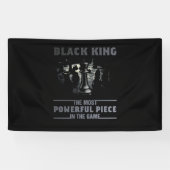 Zwarte koning het krachtigste stuk in het spel spandoek (Horizontaal)