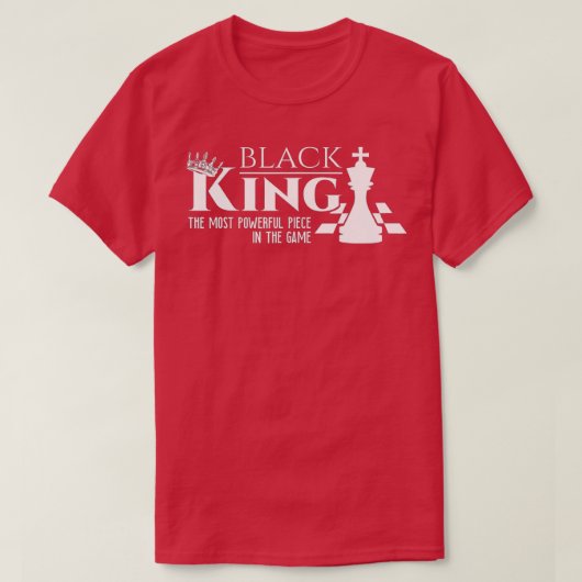 Zwarte koning - het krachtigste stuk in het spel - t-shirt (Design voorkant)