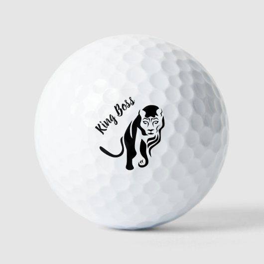 Zwarte Koning Leeuw Golfballen (Voorkant)