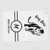 Zwarte Koning Leeuw Golfhanddoek (Horizontaal)