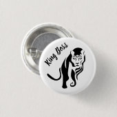 Zwarte Koning Leeuw Ronde Button 3,2 Cm (Voorkant /achterkant)