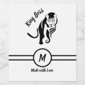 Zwarte Koning Leeuw Wijn Etiket (Enkel label)