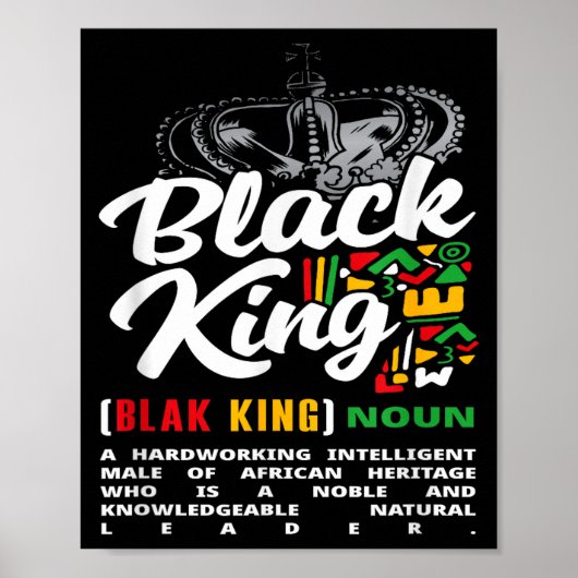 Zwarte Koning Mannen Man Black History Month  Poster (Voorkant)