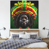 Zwarte koning Melanin Man Bruh Mannen Zoon Canvas Afdruk (Insitu (Slaapkamer))