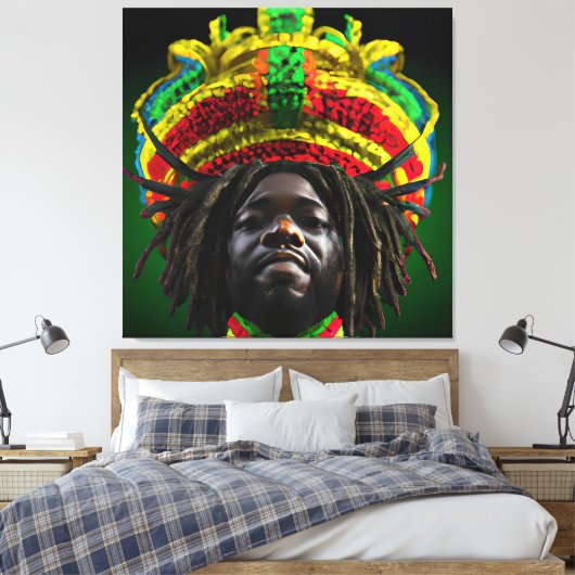 Zwarte koning Melanin Man Bruh Mannen Zoon Canvas Afdruk (Insitu (Slaapkamer))