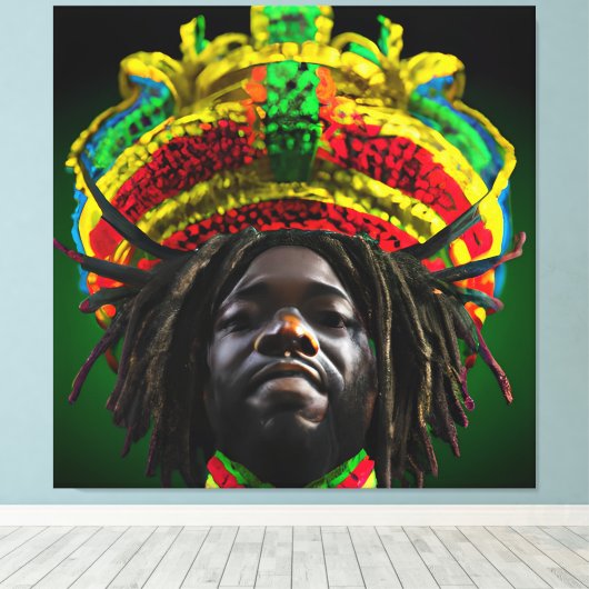 Zwarte koning Melanin Man Bruh Mannen Zoon Canvas Afdruk (Insitu (Houten vloer))