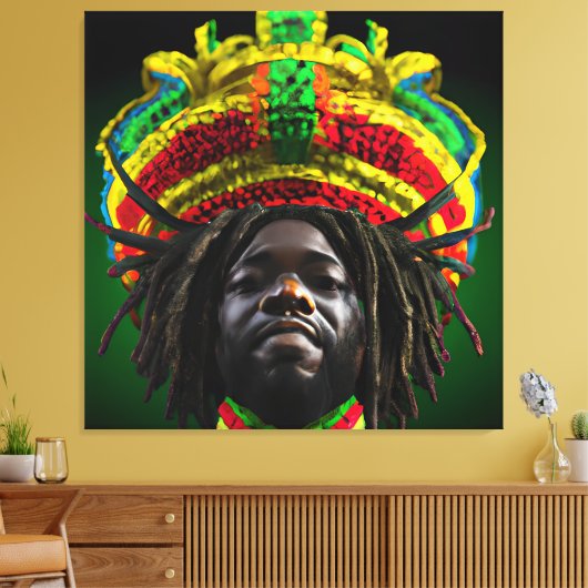 Zwarte koning Melanin Man Bruh Mannen Zoon Canvas Afdruk (Insitu (Woonkamer))