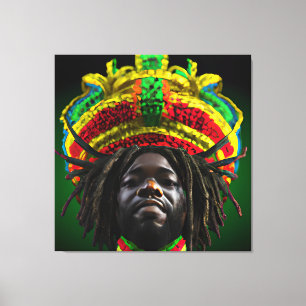 Zwarte koning Melanin Man Bruh Mannen Zoon Canvas Afdruk