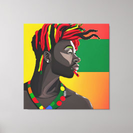 Zwarte koning Melanin Man Bruh Mannen Zoon Canvas Afdruk