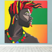 Zwarte koning Melanin Man Bruh Mannen Zoon Canvas Afdruk (Insitu (Houten vloer))