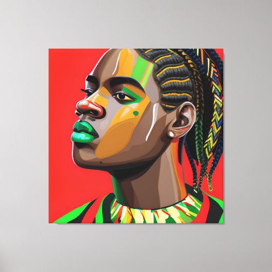 Zwarte koning Melanin Man Bruh Mannen Zoon Canvas Afdruk (Voorkant)