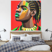 Zwarte koning Melanin Man Bruh Mannen Zoon Canvas Afdruk (Insitu (Slaapkamer))