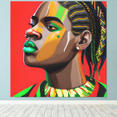 Zwarte koning Melanin Man Bruh Mannen Zoon Canvas Afdruk (Insitu (Houten vloer))