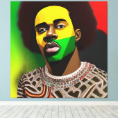 Zwarte koning Melanin Man Bruh Mannen Zoon Canvas Afdruk (Insitu (Houten vloer))