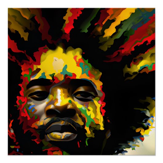 Zwarte koning Melanin Man Bruh Mannen Zoon Perfect Poster (Voorkant)