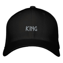 Zwarte KONING Naam Gedrukt Flexfit Wol Trucker Fit Geborduurde Pet