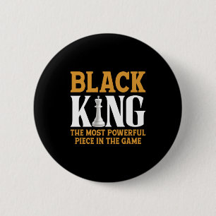 Zwarte Koning Schaker Schaakbord Schaakgeschiedeni Ronde Button 5,7 Cm
