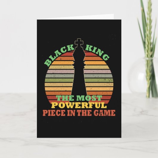 Zwarte koning sterkste stuk in het spel kaart (Voorkant)
