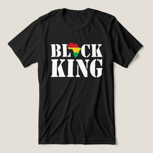 Zwarte Koning Tri-Blend Shirt (Design voorkant)