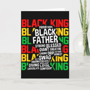 Zwarte Koning Trotse Zwarte Vader Afrika Zwarte Ge Kaart