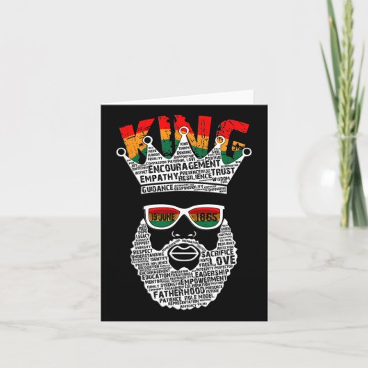 Zwarte Koning Vaderdag Juneteenth Geschiedenis 19e Kaart (Voorkant)