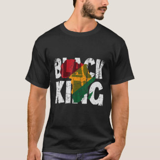 Zwarte koning voor jongens Mannen Zwarte geschiede T-shirt