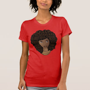 Zwarte koningin, aanmoedigende vrouwen, natuurlijk t-shirt