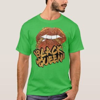 Zwarte Koningin Afrikaanse kleuren die met een zwa T-shirt