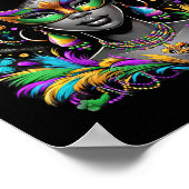 Zwarte Koningin Afro Afrikaanse kralen Masker Mard Poster (Hoek)