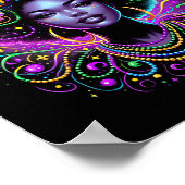 Zwarte Koningin Afro Afrikaanse Vlinder Kralen Mas Poster (Hoek)