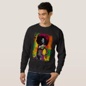 Zwarte koningin Afro Melanin Dripping Juneteenth 5 Trui (Voorkant volledig)