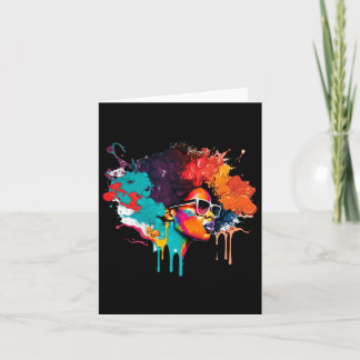 Zwarte Koningin Afro Melanine Dripping Art Lover A Kaart