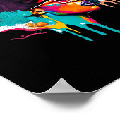 Zwarte Koningin Afro Melanine Dripping Art Lover A Poster (Hoek)