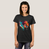 Zwarte Koningin Afro Melanine Dripping Art Lover A T-shirt (Voorkant volledig)
