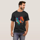 Zwarte Koningin Afro Melanine Dripping Art Lover A T-shirt (Voorkant volledig)
