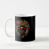Zwarte Koningin Afro Melanine Dripping Juneteenth  Koffiemok (Links)