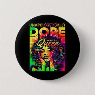 Zwarte Koningin Afro Onverbloemd Drug Melanine Mei Ronde Button 5,7 Cm