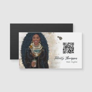 Zwarte Koningin Beauty Fashion Hair QR Code