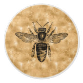 zwarte koningin bij Honeycomb Ceramic Knob. Keramische Knop (Voorkant)