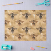Zwarte koningin bijen op gouden ontkoppeling tissuepapier (Craft)