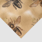 Zwarte koningin bijen op gouden ontkoppeling tissuepapier (Detail)